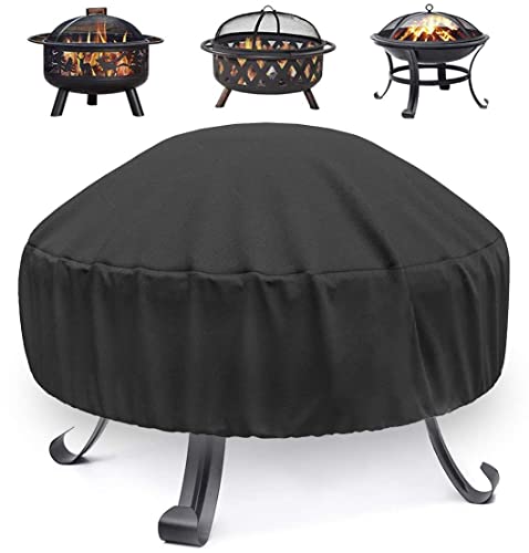 Firepit Cover Round,Waterproof Outdoor Fire Pit Covers 36inch ,Fireplace Cover Heavy Duty fire Place Cover with PVC Coating