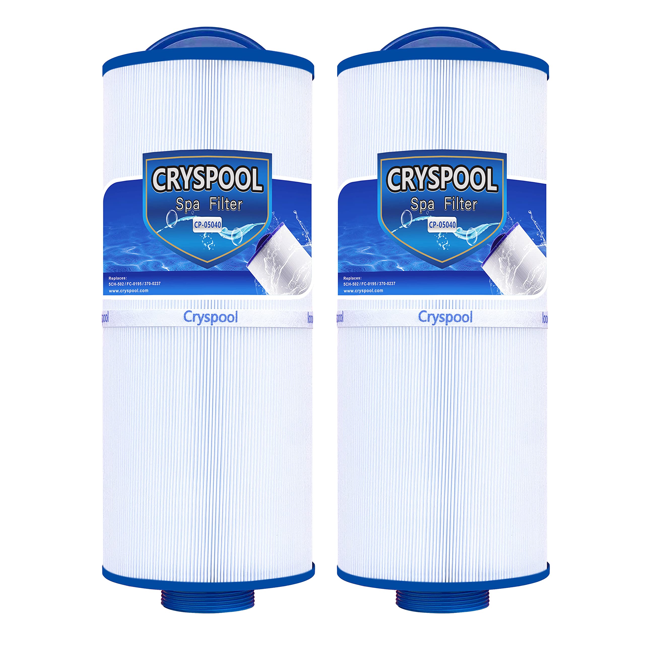 Cryspool 2" MPT-Thread Spa Filter Compatible with Marquis Spa 20041, 20091, 370-0237, 5ch-502, Marquis 50, PPM50SC-F2M, FC-0195, Cal Spa FIL11100202, 50 sq.ft, 2 Pack