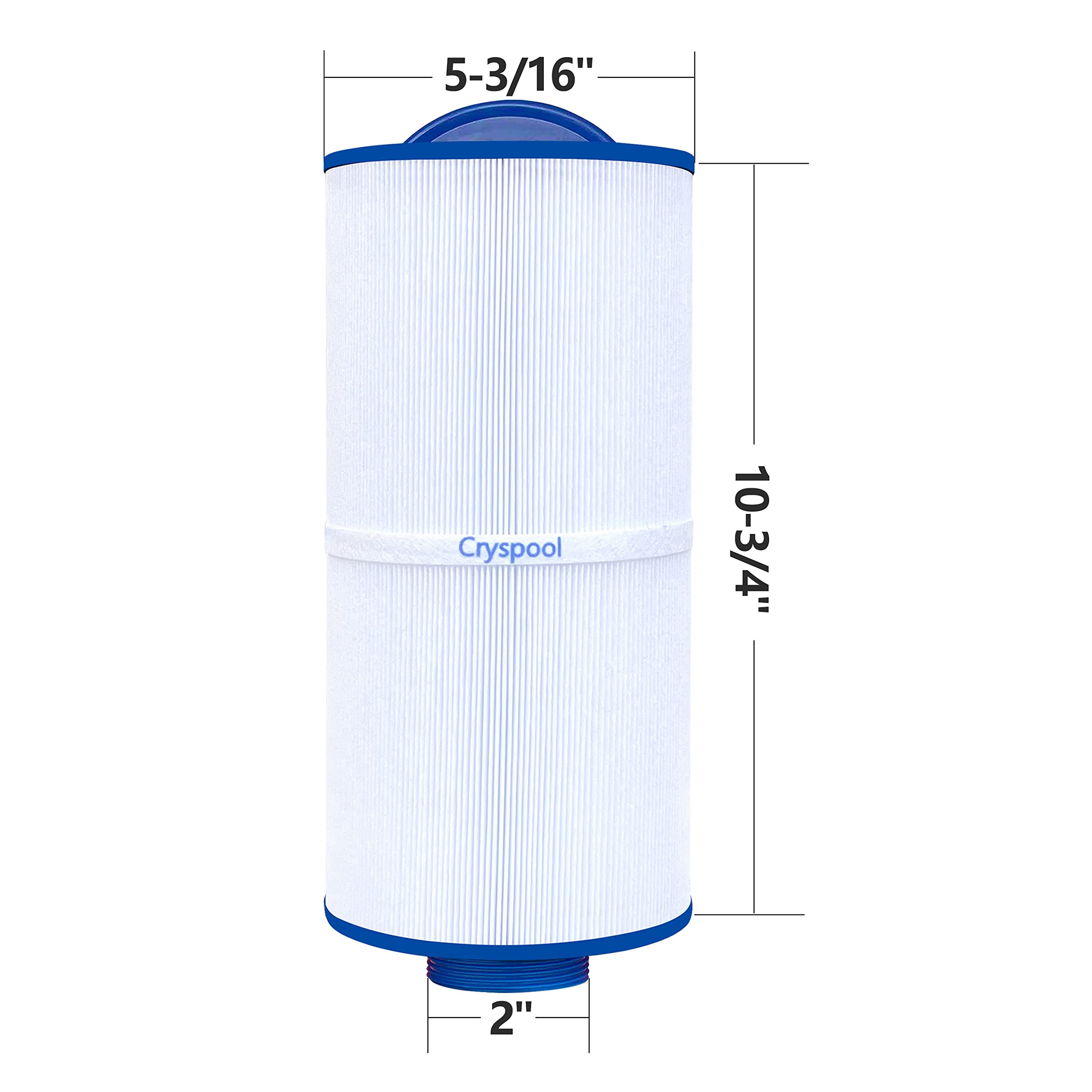 Cryspool 2" MPT-Thread Spa Filter Compatible with Tuff spa Filter, Del Sol Spas, Sundance Spas 6540-723,5CH-402, FC-2811, South Pacific Spas 40 sq.ft hot tub Filter, 2 Pack