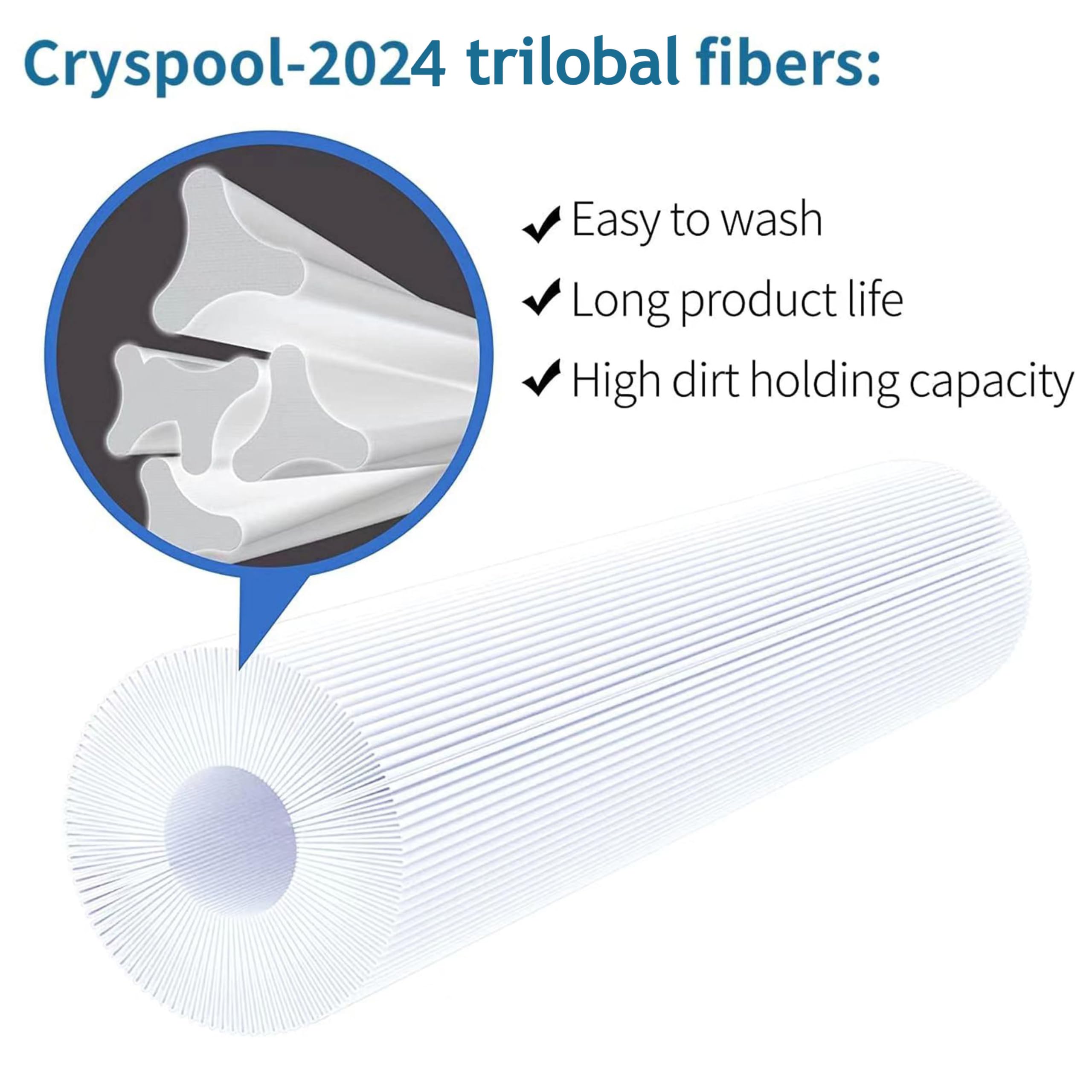 Cryspool 2" MPT-Thread Spa Filter Compatible with Tuff spa Filter, Del Sol Spas, Sundance Spas 6540-723,5CH-402, FC-2811, South Pacific Spas 40 sq.ft hot tub Filter, 2 Pack