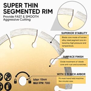 JIAYOUBAO 4 Pack 4-1/2 Inch Compact Circular Saw Blades Set with 3/8" Arbor TCT/HSS/Diamond Saw Blade for Angle Grinder Wood Plastic Sheet Metal Tile Fast Cutting