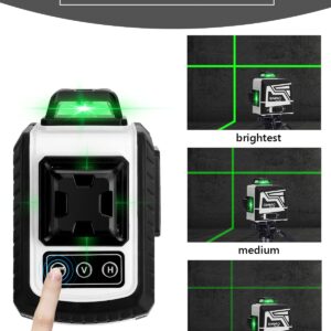 OMMO Laser Level, 8 Lines Green Laser Level Self Leveling Tool, 2 x 360° Green Cross Lines Laser Beams, 150 ft Laser Level with One Horizontal and One Vertical Line for Construction Picture Hanging