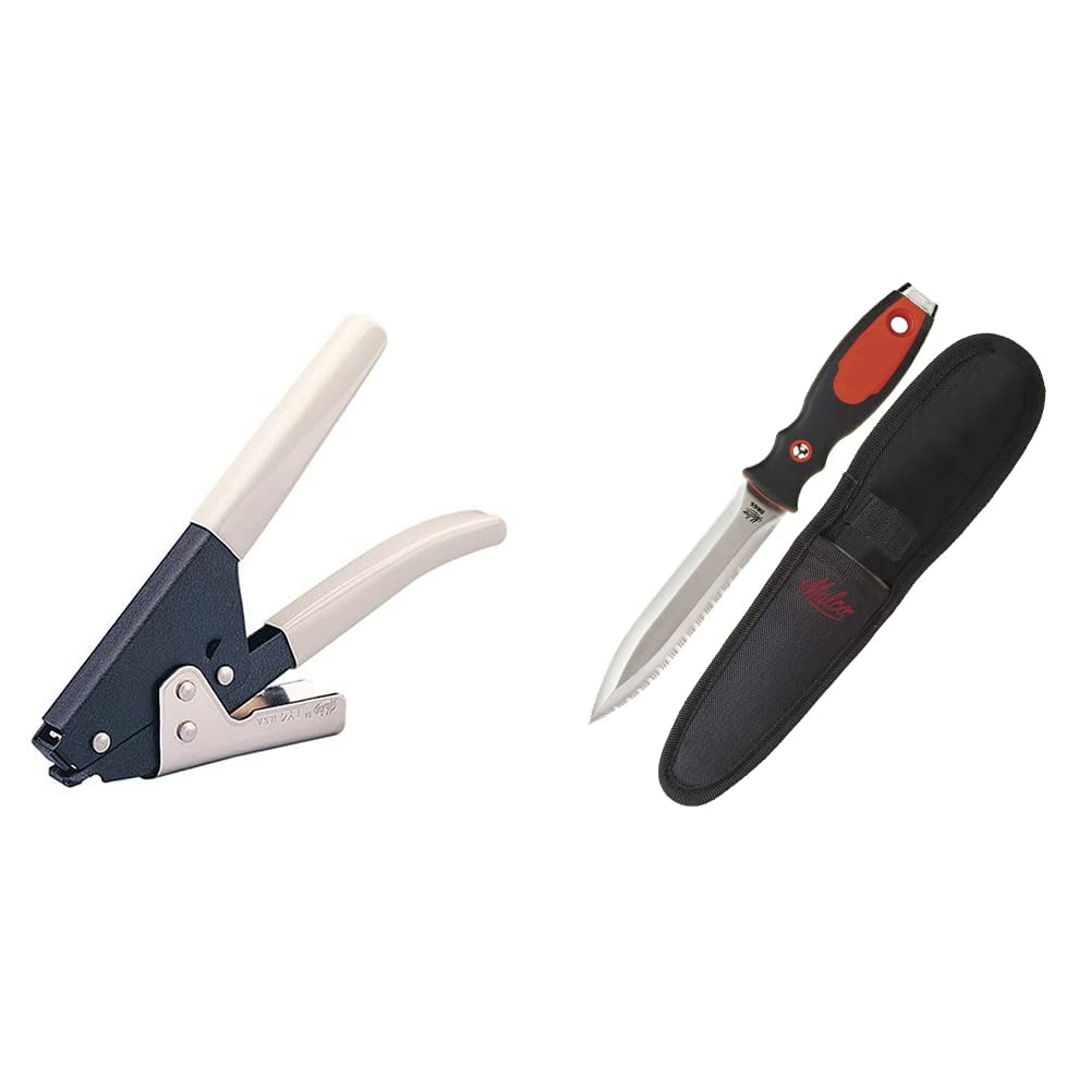 Malco TY4G Tensioning Tie Tool and Malco DK6S Double-Sided Smooth and Serrated Duct Knife