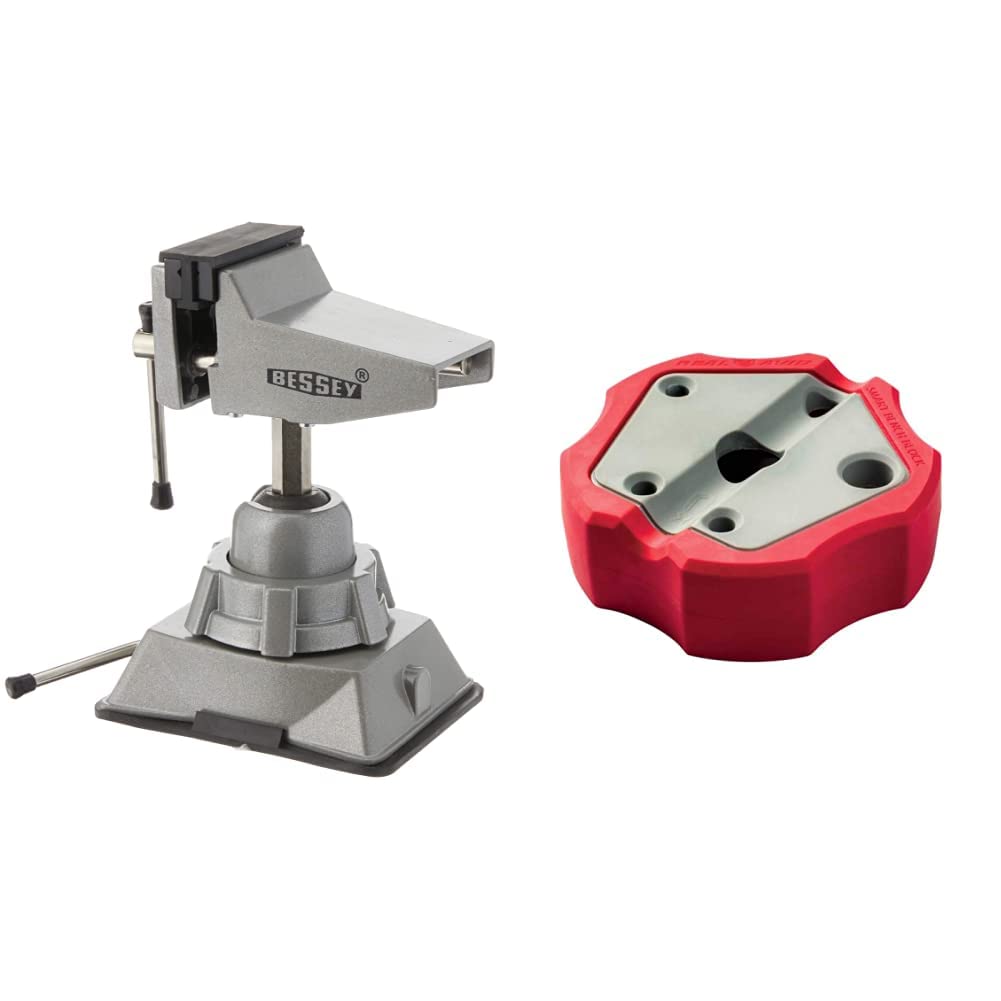 BESSEY BV-VB Vacuum Base Vise and Real Avid Smart Bench Block - Premium Universal Armorers Block