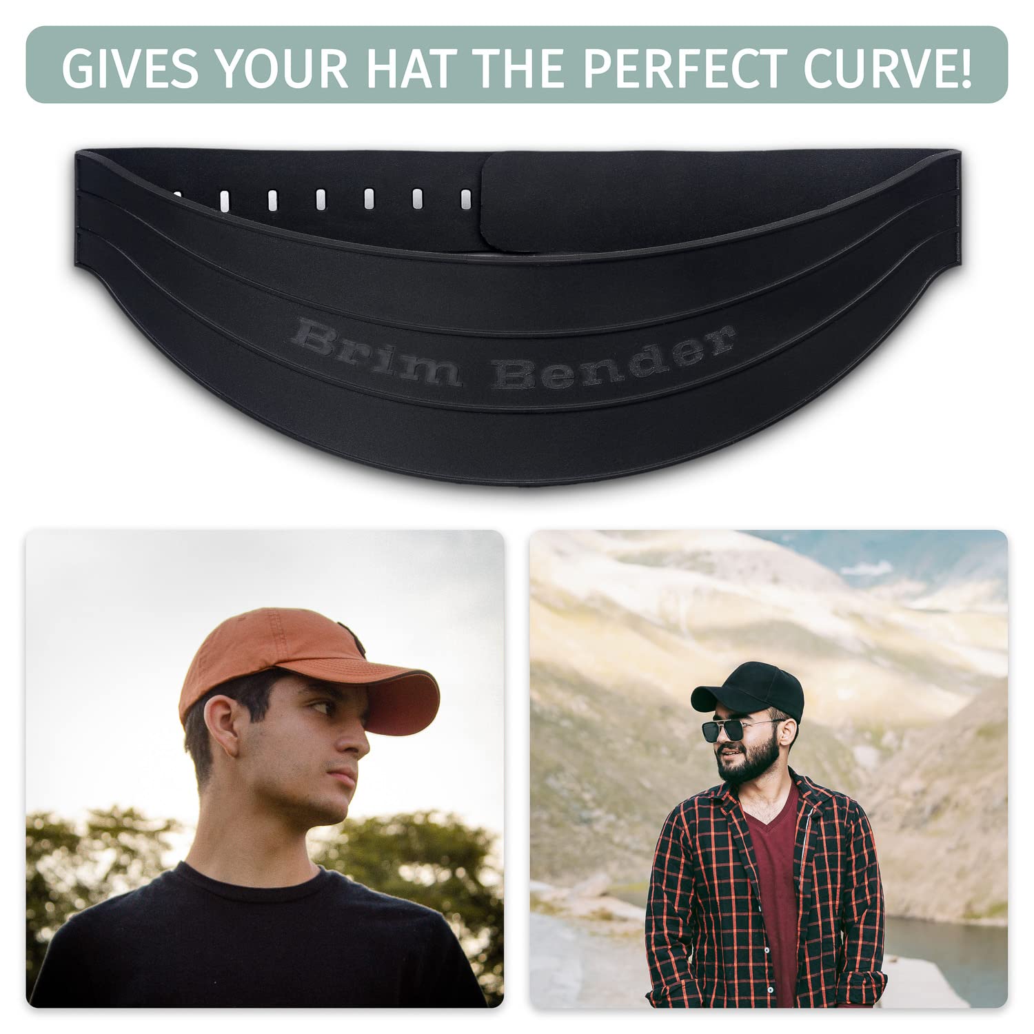 Hat Brim Bender - Hat Bill Bender Easy Snap-on Hat Curving Band, No Steaming Required - Perfect Multiple Size Hat Shaper Design - Black One Size Fits All - Plastic Reusable Shaping Bands