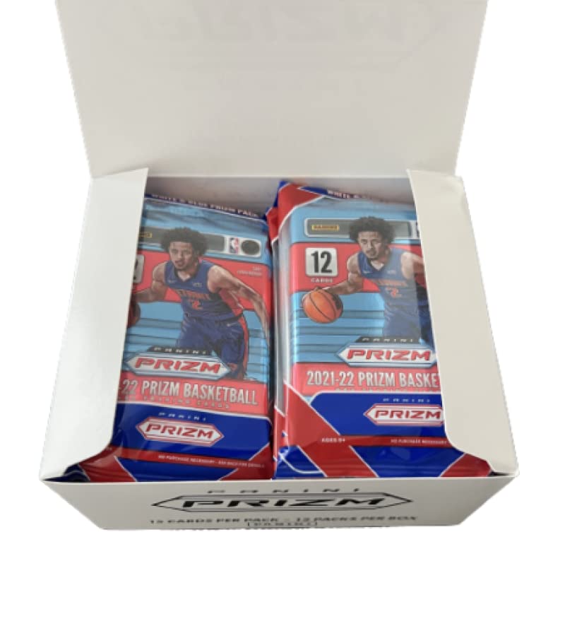 2021-22 Panini Prizm Basketball Fat Pack Cello Box (12 Packs/15 Cards: 3 R/W/B Prizms)