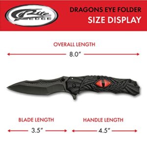 SZCO 8” Dragon’s Eye Liner Lock Assisted Open EDC Folding Knife With Pocket Clip, Black (3005789)