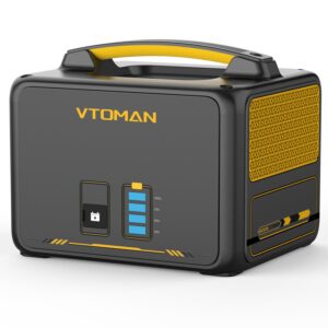 vtoman jump 600x extra battery 640wh for jump 600x portable power station, lifepo4 (lfp) backup expansion battery with bms protection
