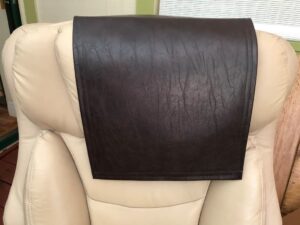 living room furniture headrest cover protector, sf-chocolate marine vinyl upholstery, size 14x30" for gift for dad, rv chair, media room seat
