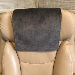 recliner chair headrest cover for furniture decor, protector, accessory pad, soft graphite gray as gift, size 14x30" for mom, gift for dad