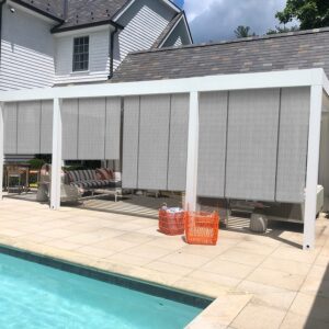 ECOOPTS Outdoor Roller Shade, Roll Up Shade Blind Sun Shade for Patio Porch Back Yard Gazebo Deck Balcony (4'W x 6'L, Light Grey)