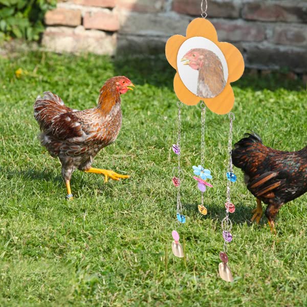 KAKUNM Chicken Toys for Coop Accessories 6PCS | Chicken Swing | Chicken Xylophone | Chicken Mirror Toy | Chicken Vegetable String Bag and Hanging Feeder