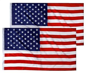 castdream american us flag 3x5, 2 pack vibrant color & fade resistant us flags for outside 3x5 ft flags double stitched long lasting polyester with durable brass grommets usa flag
