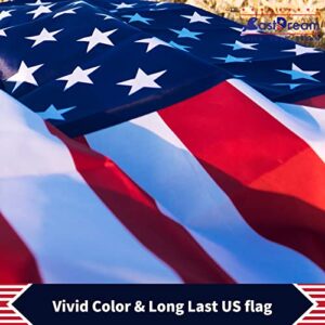 CASTDREAM American US Flag 3x5, 2 Pack Vibrant Color & Fade Resistant US Flags for Outside 3x5 ft Flags Double Stitched Long Lasting Polyester with Durable Brass Grommets USA Flag