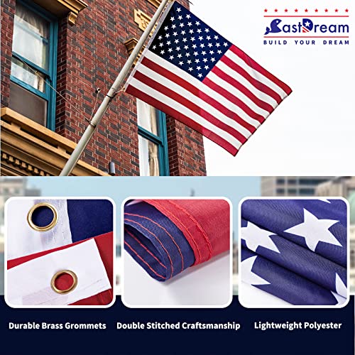 CASTDREAM American US Flag 3x5, 2 Pack Vibrant Color & Fade Resistant US Flags for Outside 3x5 ft Flags Double Stitched Long Lasting Polyester with Durable Brass Grommets USA Flag