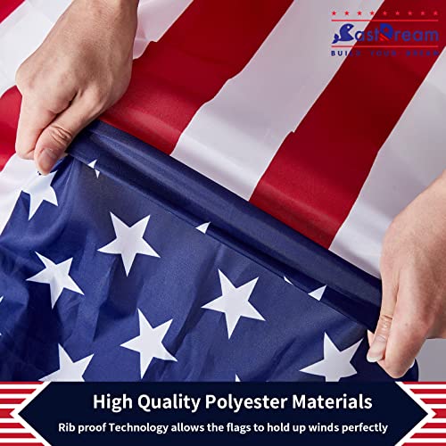 CASTDREAM American US Flag 3x5, 2 Pack Vibrant Color & Fade Resistant US Flags for Outside 3x5 ft Flags Double Stitched Long Lasting Polyester with Durable Brass Grommets USA Flag