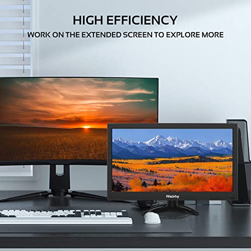 Wstirhy 13.3 inch Small BNC Monitor, 1366x768 Resolution, Small Monitor with Remote Control, HDMI VGA AV BNC USB, Mini Monitorfor Fire Stick, Computer, Raspberry Pi, Kitchen Monitor, Built-in Speaker