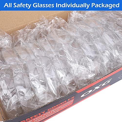 OXG 12 Pack Safety Glasses for Men Women, ANSI Z87.1 Impact Scratch Resistant Protective Eyewear for Work, Lab, Construction