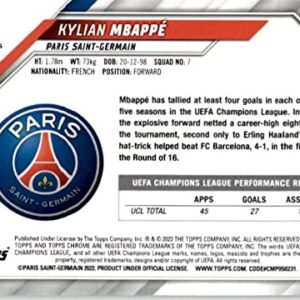 2021-22 Topps Chrome UEFA Champions League #1 Kylian Mbappe Paris Saint-Germain