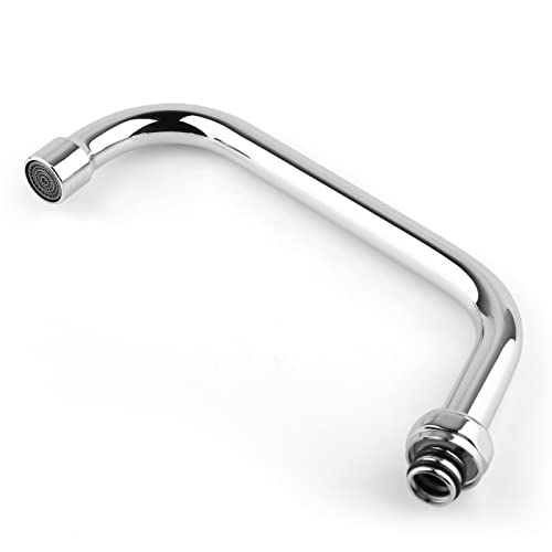 Launceter 12 Inch Swivel Spout for Commercial Faucet, Chrome Polished 360° Swing Spout, 2.2 GPM Stainless Steel Add-on Spout for All Brand Commercial Kitchen Sink Faucets (M25*1.25mm)