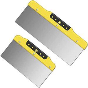 drywall taping knife set, stainless steel putty knives scraper with tapered blade for wall decoration hand tools(8",12")