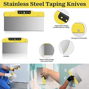 Drywall Taping Knife Set, Stainless Steel Putty Knives Scraper with Tapered Blade for Wall Decoration Hand Tools(8",12")