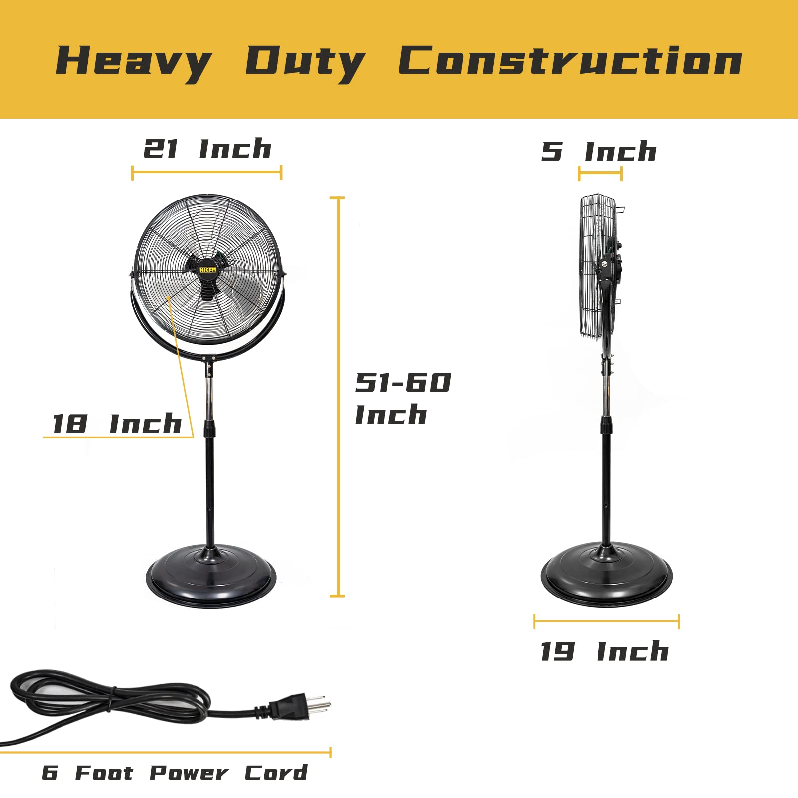 HiCFM PEDESTAL FAN SERIES (30" Misting Oscillating Pedestal Fan)