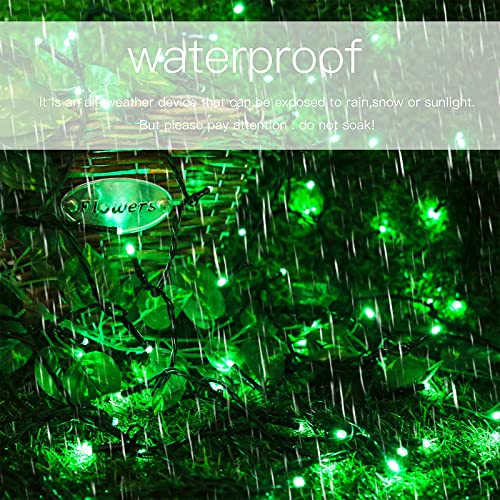 Green Solar Christmas Lights Outdoor, 2 Pack 144ft 400LED Fairy String Lights with 8 Modes IP44 Waterproof Twinkle Lights for Tree Garden Patio Wedding Party Yard Decor