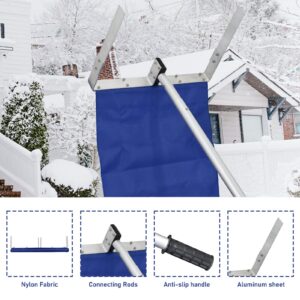 Snow Roof Rake - Decokybahs Snow Rake for Snow Removal, Aluminum Snow Rake Extendable 4-20FT Snow Roof Rake for House Roof with Nylon Slide