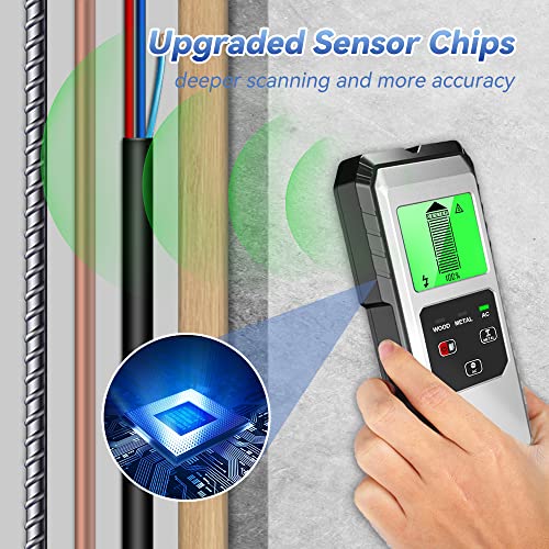 Tanscos Stud Finder - 6 in 1 Stud Sensor Wall Scanner,Wood Studs/Joists/Pipes/AC Wire Detector,with Magnetic/Non-Magnetic Metal Detection