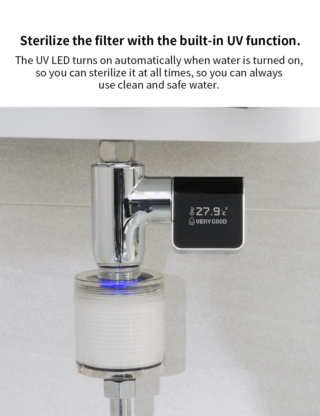 Water N Real-time water quality measurement & sterilizer, temperature measurement device, Shower faucet/water filter, IoT system through self-generation, korea shower solution - Pure Device