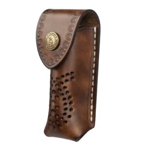 tourbon edc leather pocket folding knife sheath carrier holster flashlight holder case wine bottle opener for belt