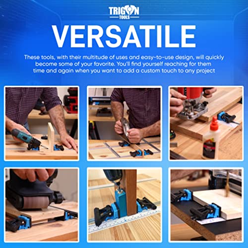 Kit to Build Woodworking Jigs Fixtures |30⁰ Dovetail Aluminum Tracks and Inline Clamps |Cutting Routing Drilling Sanding Gluing Assembling |Include T Track Accessories: T bolts, Star Knobs (ECO KIT)