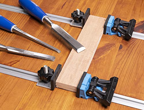 Kit to Build Woodworking Jigs Fixtures |30⁰ Dovetail Aluminum Tracks and Inline Clamps |Cutting Routing Drilling Sanding Gluing Assembling |Include T Track Accessories: T bolts, Star Knobs (ECO KIT)