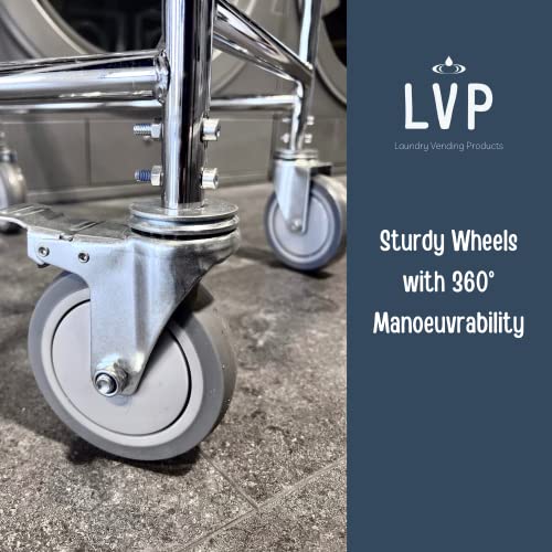 LVP Work Horse Commercial Laundry Cart with Removable Handle 2.85 Bushels (Matte Black Vinyl Anti Rust Coating) (Black)