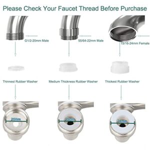 Brushed Nickel Faucet Extender for Bathroom Sink, Biveah Brass 1080° Rotating Splash Filter Dual-function Faucet Spray Head Aerator, KQB013NA