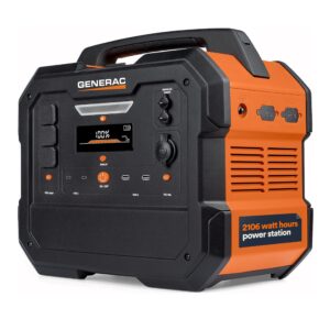 generac 8026 gb2000 2106wh portable power station with lithium-ion nmc battery power & fast solar charging built-in mppt controller, 50-state / carb compliant