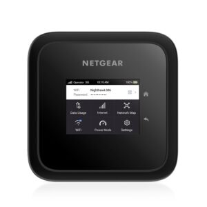 netgear nighthawk m6 5g mobile hotspot, 5g router with sim card slot, 5g modem, portable wifi device for travel, unlocked with verizon, at&t, and t-mobile, wifi 6, 2.5gbps (mr6150)