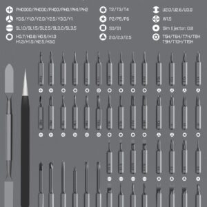 Fanttik E1 Max 3.7V Mini Electric Screwdriver, Precision Electric Screwdriver, 50-in-1 Magnetic Bits, Max 3 N.m, Magnetic Storage, 5/32''Hex, Repair Tool Set for Phone Camera Laptop Watch - Grey