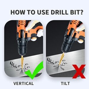 SILATU Step Drill Bit Set - 3 Pieces Titanium HSS Coated Step Drill Bit, 31 Sizes 1/4 Inch Hexagon Shank Step Drill Bit for Wood, Metal, Plastic, Multiple Hole (1/8”-1/2”, 3/16”-7/8”, 3/16”-1/2”)