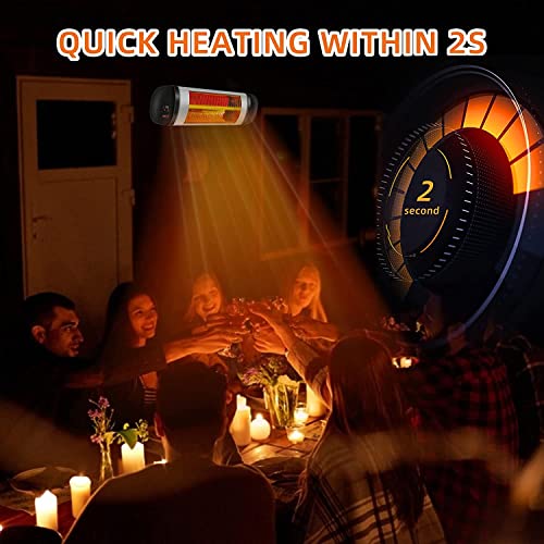 LHRIVER Infrared Heater, Wall-Mounted Electric Space Heater with Remote, Waterproof, Outdoor Heaters for Patio, Backyard, Garage, and Decks, Restaurant