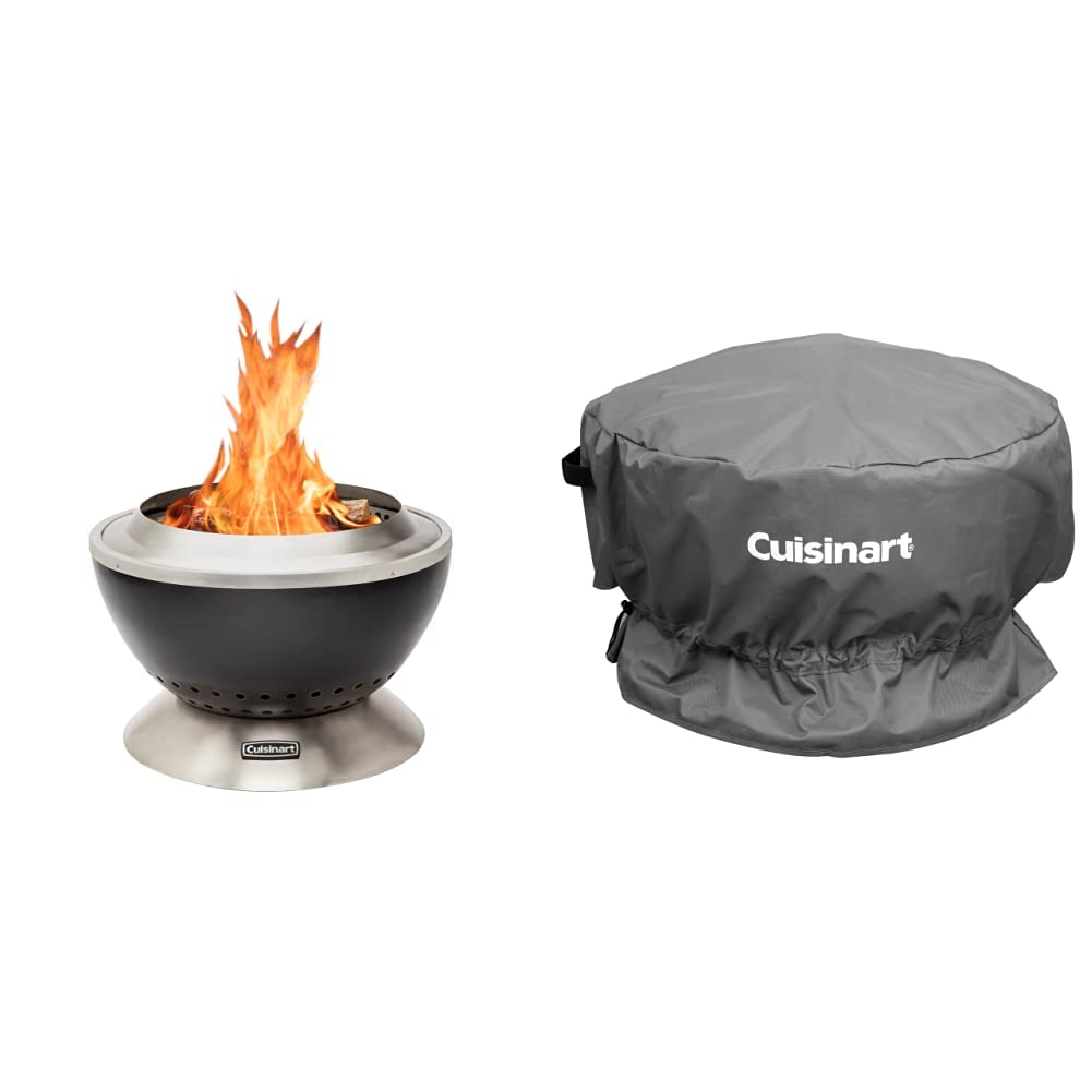 Cuisinart Fire Pit Bundle - 24" Cleanburn Smokeless Fire Pit & Cleanburn Fire Pit Cover