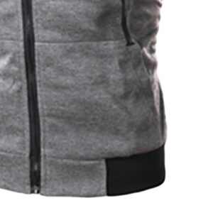 Maiyifu-GJ Men's Slim Fit Zip Up Vest Workout Sleeveless Zipper Hooded Sweatshirt Casual Lightweight Gym Tank Top Hoodies (Dark Grey,Large)