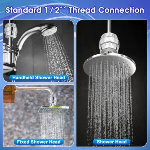 Enhon 20 Stage Shower Head Filters for Hard Water, 2 Pcs Shower Water Softener Filters with 4 Replacement Cartridges to Remove Chlorine Fluoride Heavy Metals for Dry Skin, Hair, Eczema