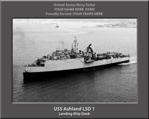 uss ashland lsd-1 personalized united states navy ship