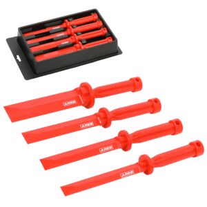 ares 10083 – 4-piece non-marring scraper chisel set – thermoplastic construction resists flexing and breaking – safely removes debris, adhesives, film, deposits and more from a variety of surfaces