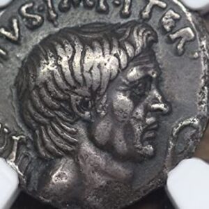 2000 Year Old Ancient Roman Silver Denarius Coin, 42 B.C. Pompey the Great, NGC Choice Very Fine Condition