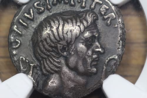 2000 Year Old Ancient Roman Silver Denarius Coin, 42 B.C. Pompey the Great, NGC Choice Very Fine Condition