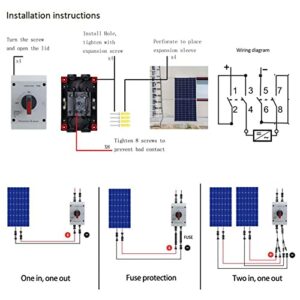 Solar Combiner Box, 1500V DC 32A 4P IP66 Waterproof Insulated Switch Professional Power Solar PV DC Quick Disconnect Switch for Solar Power System RV Boats (Proctive)