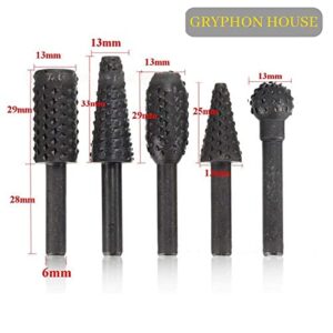 GRYPHON HOUSE 1 Set 5PCS 1/4'' DIY Drill Bit Set Carpentry Cutting Tools for Woodworking Knife Wood Carving Building/Engineering Hand Tool Useful Woodworking Twist Chisel Shaped Rotating